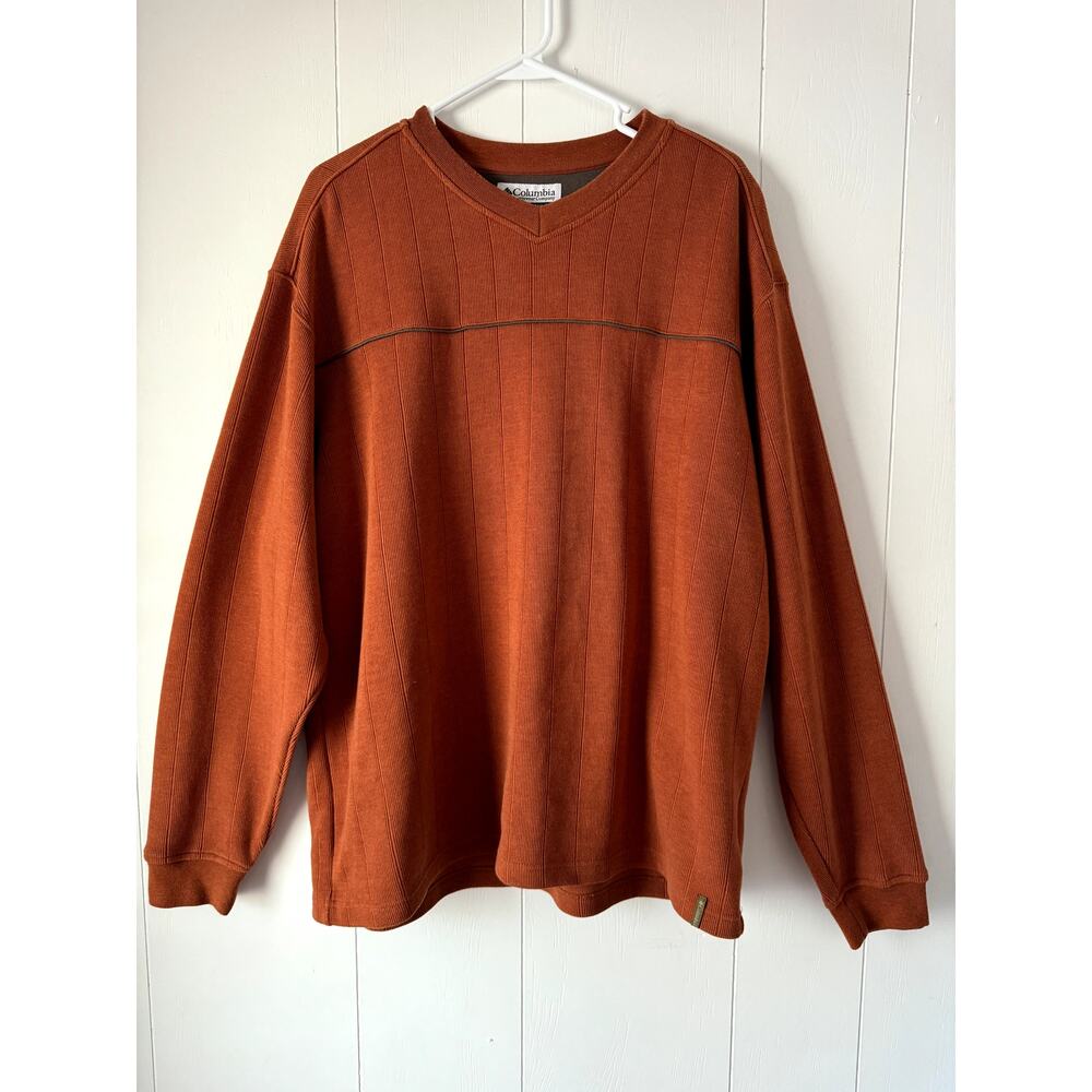 Columbia Sportswear Company Men's Burnt Orange Pullover Ribbed Sweater, Size L - Picture 2 of 8